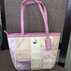 Coach Pastel Coach Patchwork Handbag Mini Tote